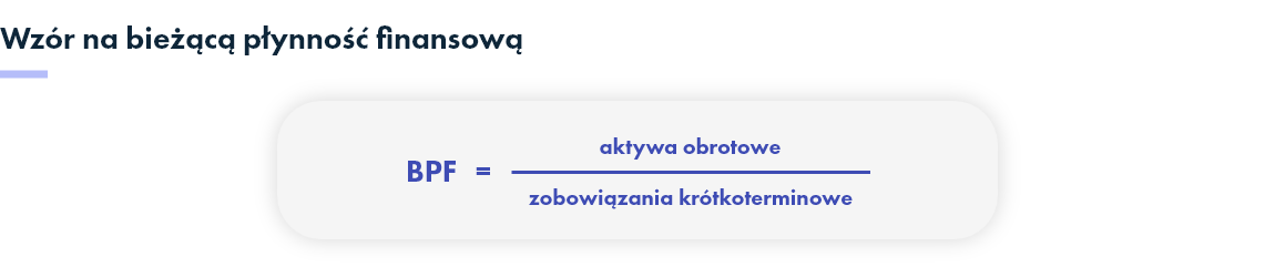 Wzór na bieżącą płynność finansową