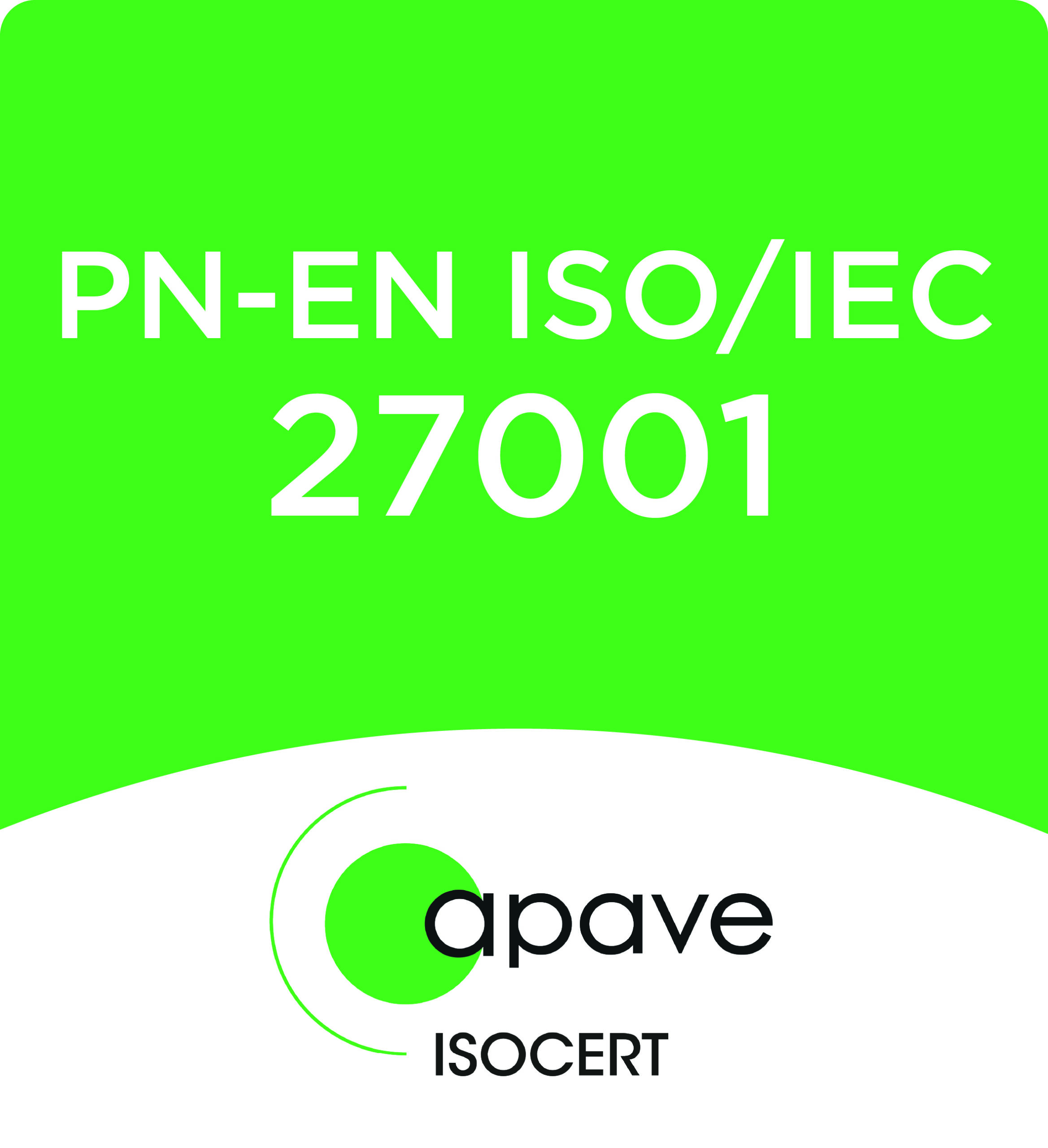 Certyfikat PN-EN ISO/IEC 27001