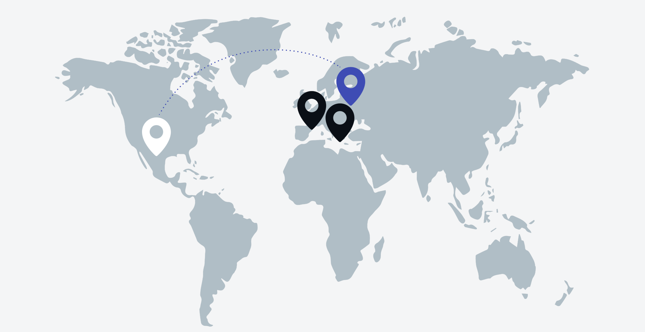 mapa ekspansji klienta na rynki europejskie i amerykańskie