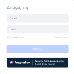 podgląd banera PragmaPay na stronie logowania do sklepu internetowego